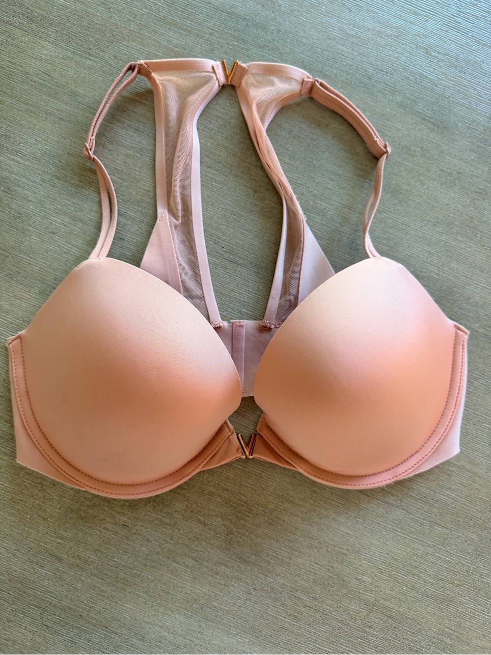 Front-Closure Victoria’s Secret push-up Peach Racerback Bra 32d